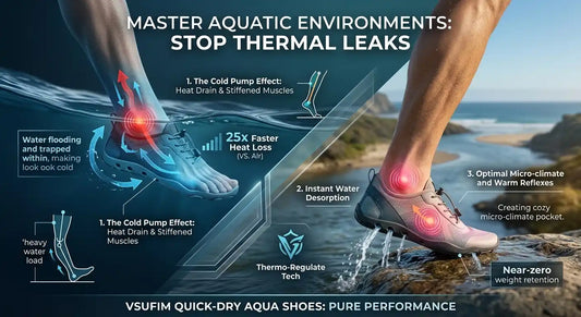 The Thermodynamics of Wet Feet: Why Rapid Water Desorption Is Essential to Prevent Heat Leaks During Aquatic Sports